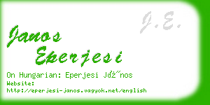 janos eperjesi business card